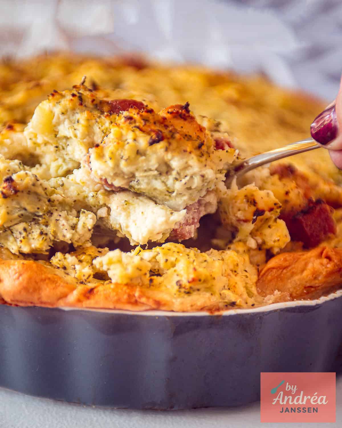 Savory Pie with Cauliflower, Broccoli and Sausage