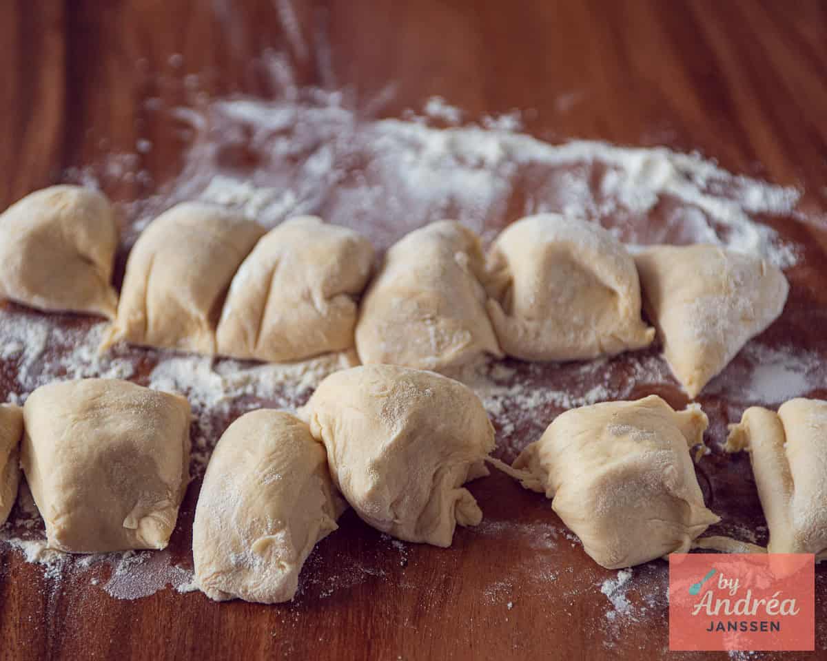 Dough in 12 pieces