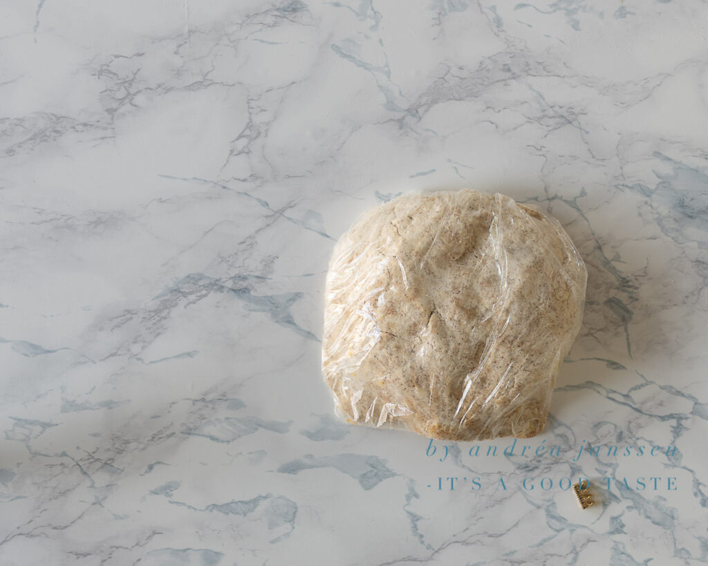 Wrap the dough in plastic foil