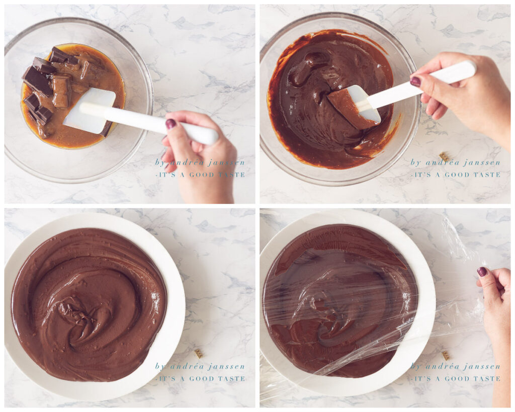 Mix chocolate and sea salt with caramel butter mixture