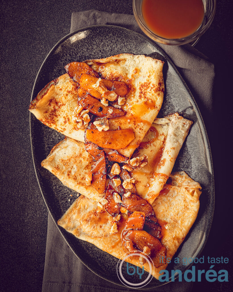 Raclette Dessert Crêpes with Caramelized Apples By Andrea Janssen