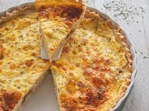 Vegetarische sjalot geitenkaas quiche - vegetarian shallot goatcheese quiche