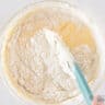 In a glass bowl, mix the flour through the batter.