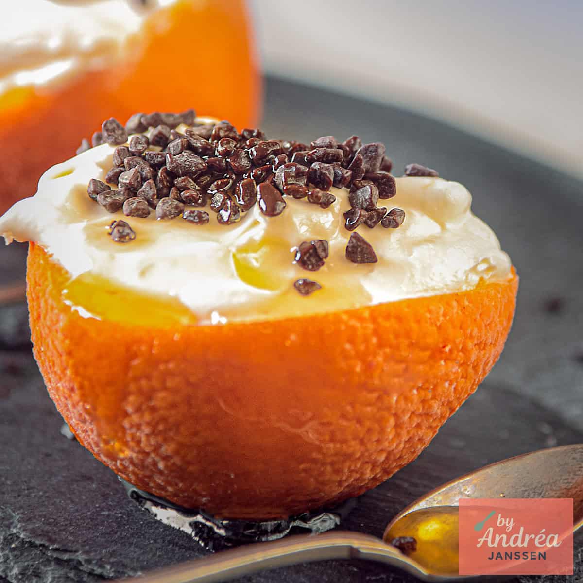 Simple Orange Semifreddo in Orange Shells