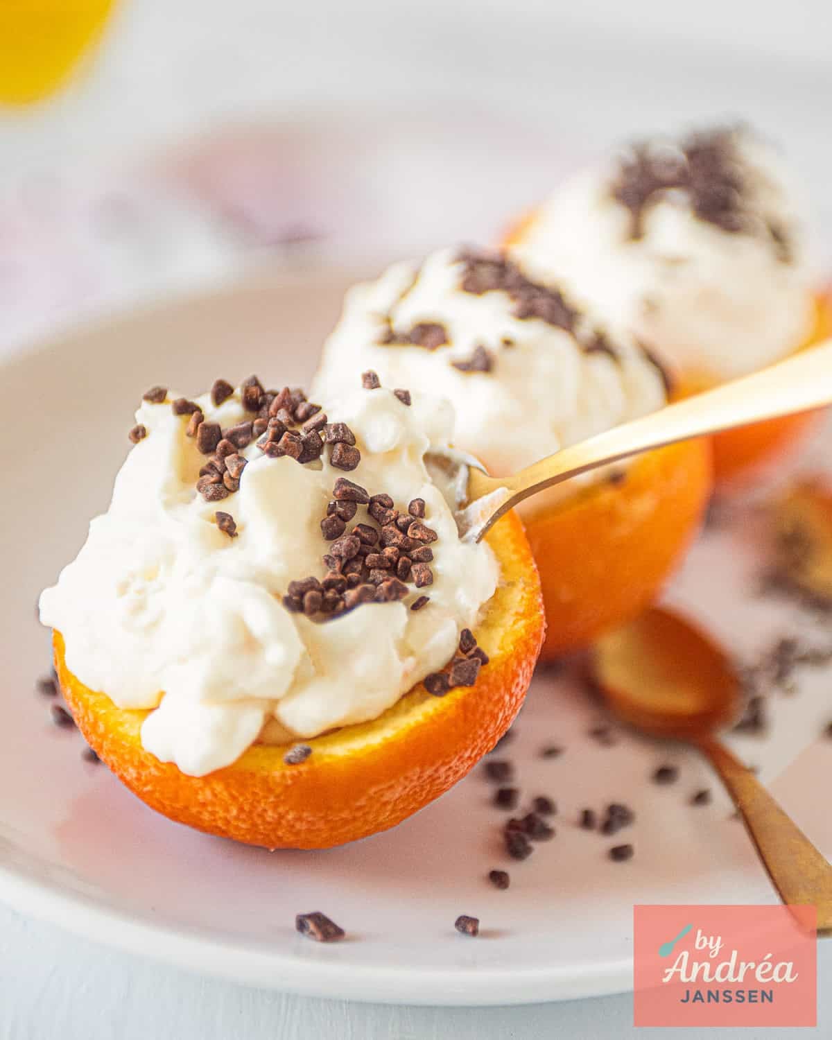 Creamy Orange Semifreddo with Licor 43 and Chocolate