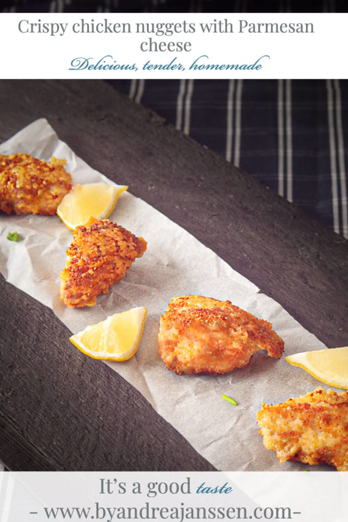 Crispy chicken nuggets with Parmesan cheese