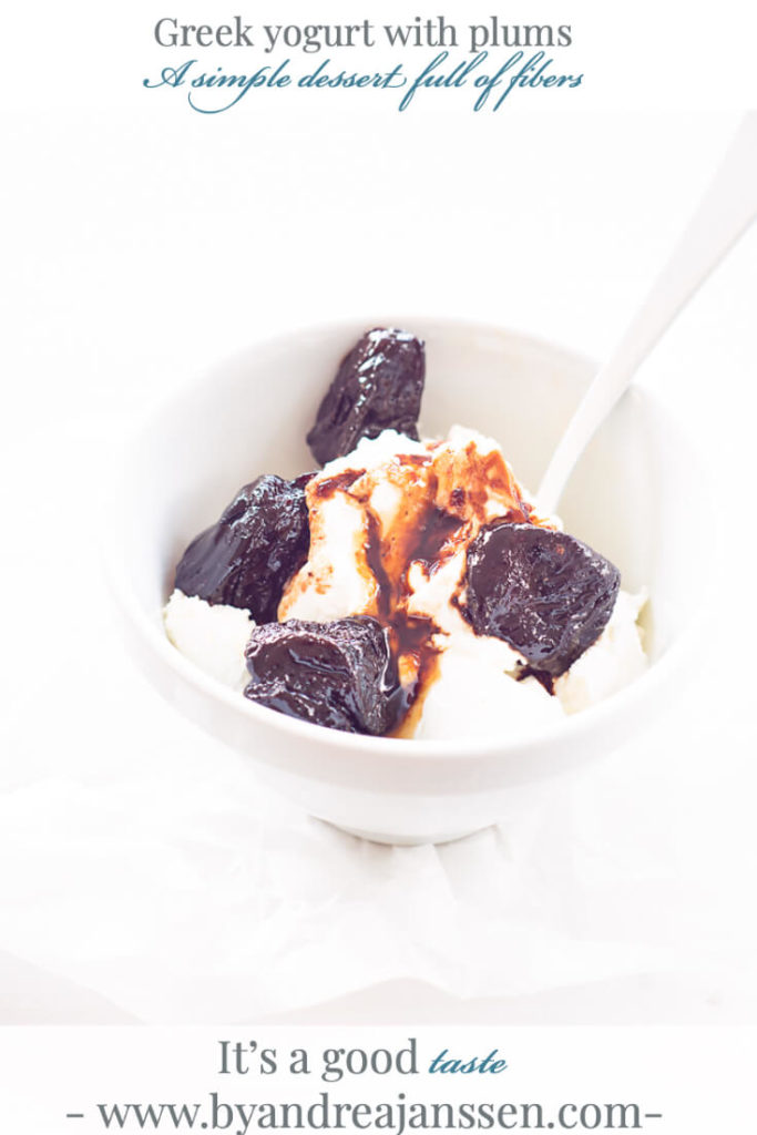 Greek yogurt with plums
