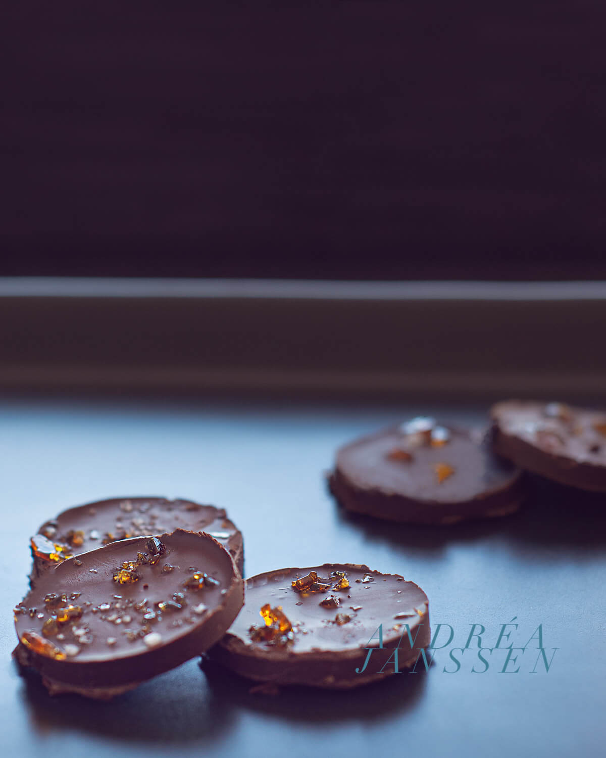 Chocolates with caramel and sea salt
