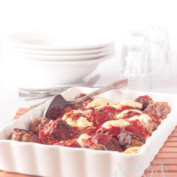 Meatball casserole with tagliatelle