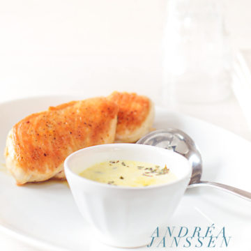 Chicken breast with orange thyme sauce