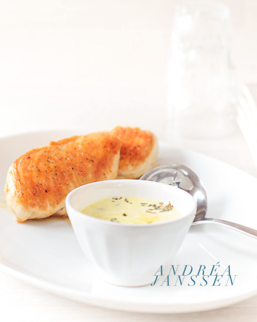 Chicken breast with orange thyme sauce