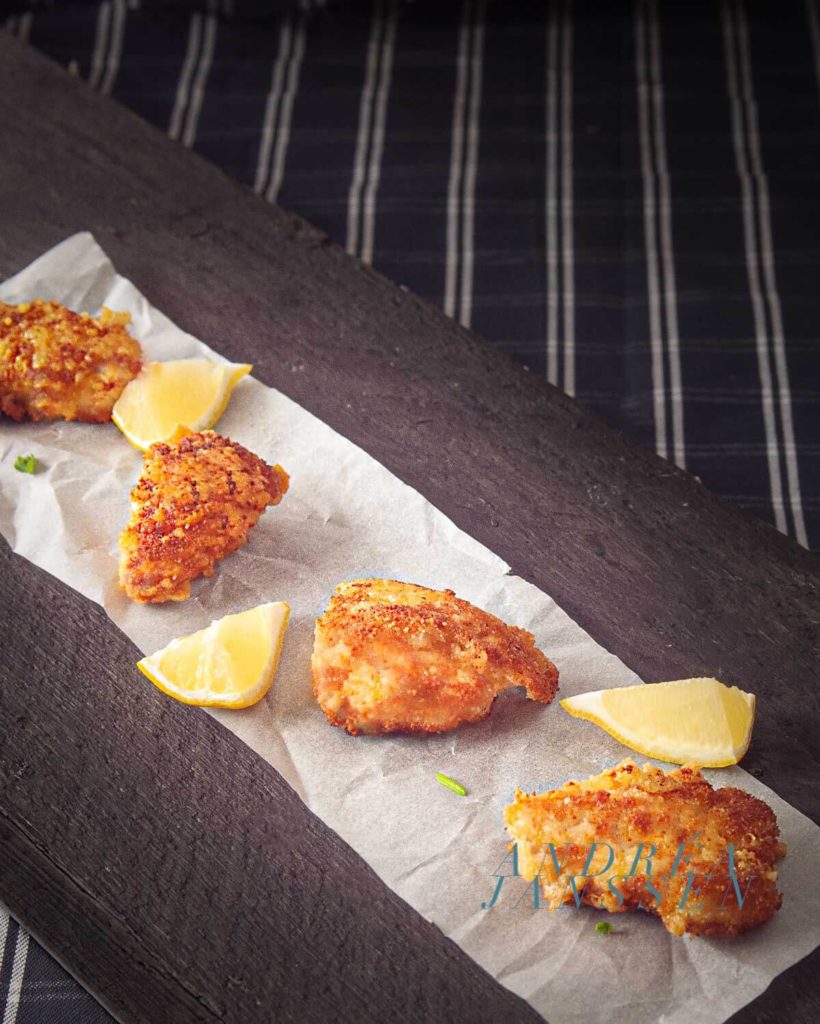 Crispy chicken nuggets with Parmesan cheese
