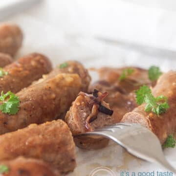 Bratwurst baked in beer