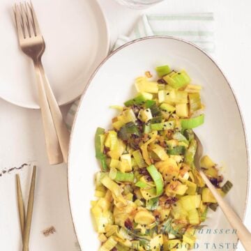 Vegan Chili and curry leek fry