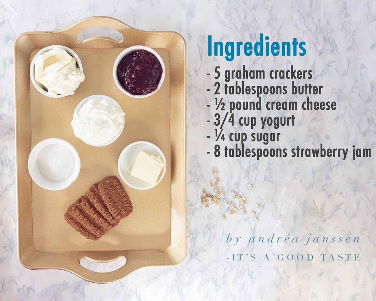 Ingredients No-bake cheesecake in a glass