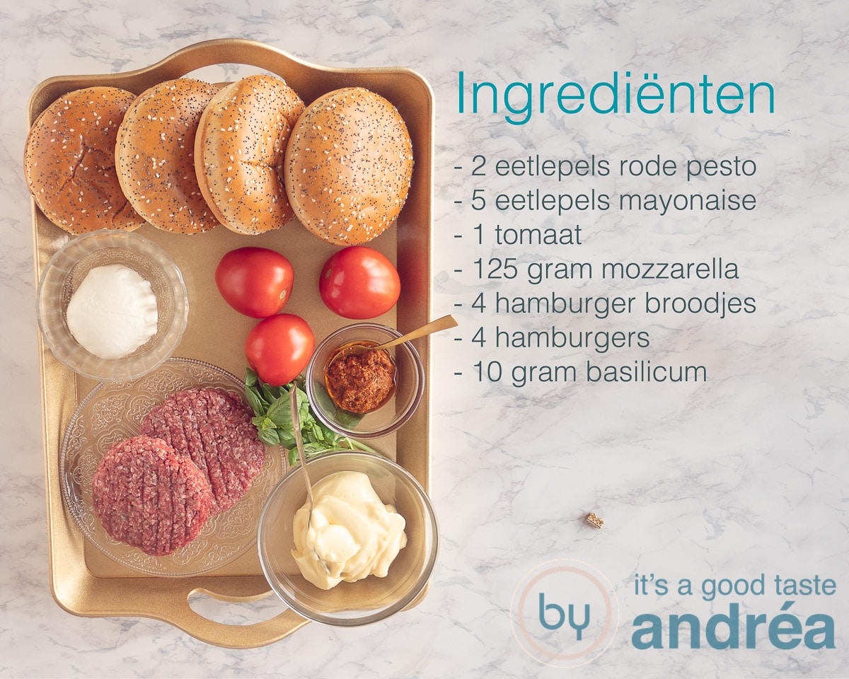 Ingrediënten voor een Italiaanse burger