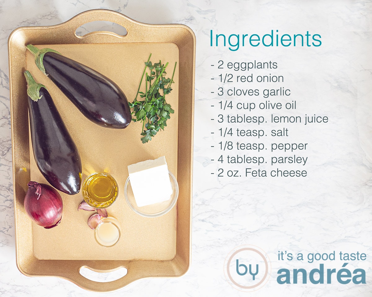 Ingredients for Melitzanosalata