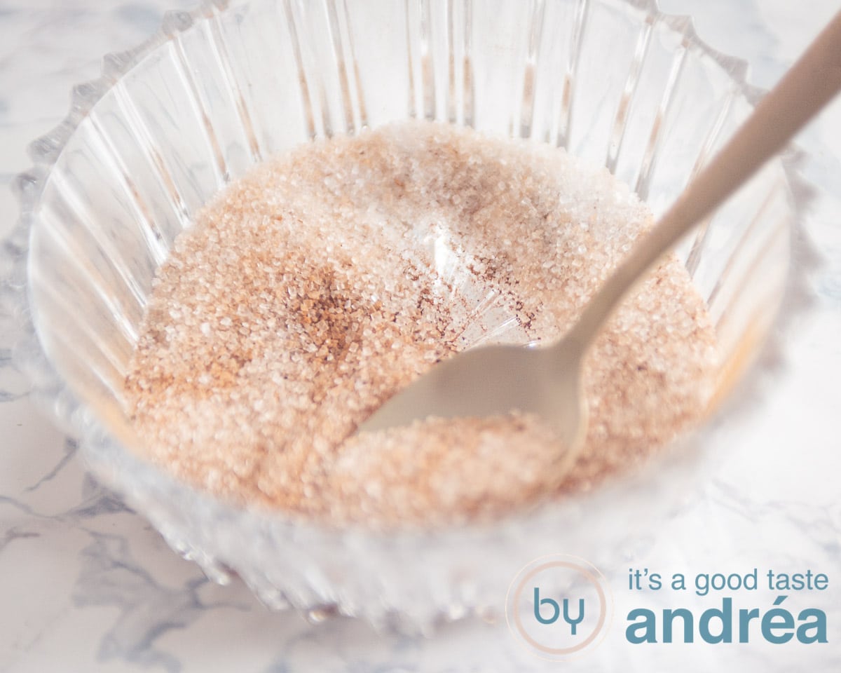 cinnamon sugar in a glass bowl