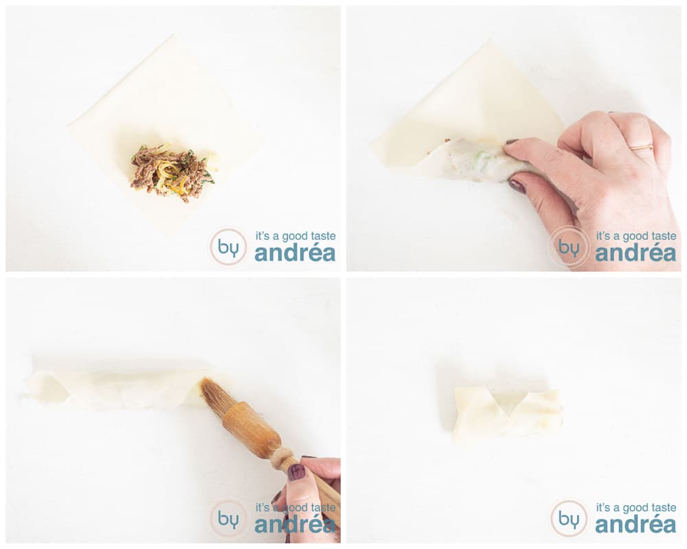 Roll the mini spring rolls