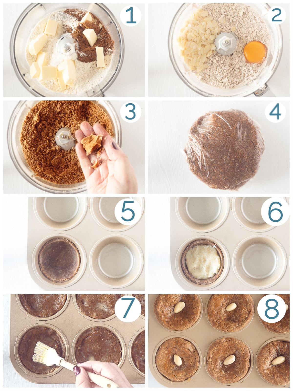 Almond-Filled Dutch Speculaas Cookies 4 eight steps (in a photo collage) to prepare gevulde speculaas koekjes