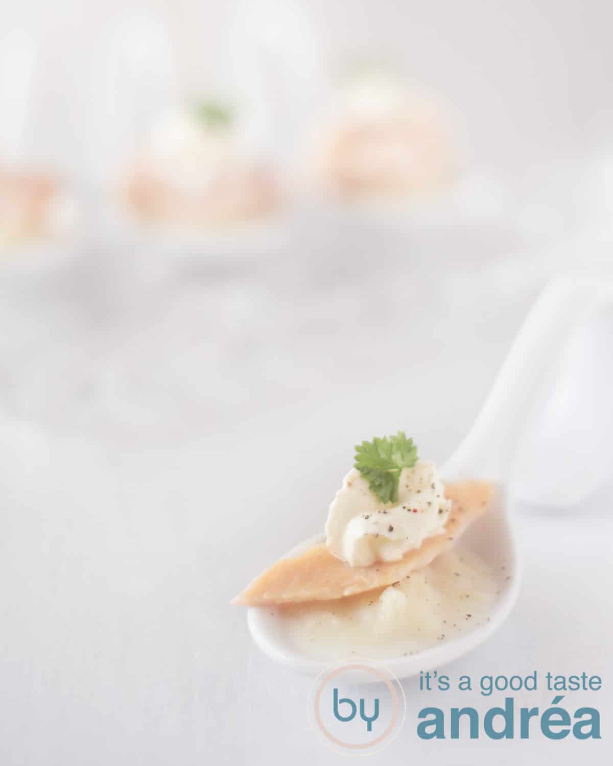 Amuse Bouche Asparagus Mousse with Smoked Trout By Andrea Janssen