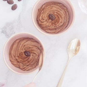 a bowl with Skinny chocolate mousse with ricotta