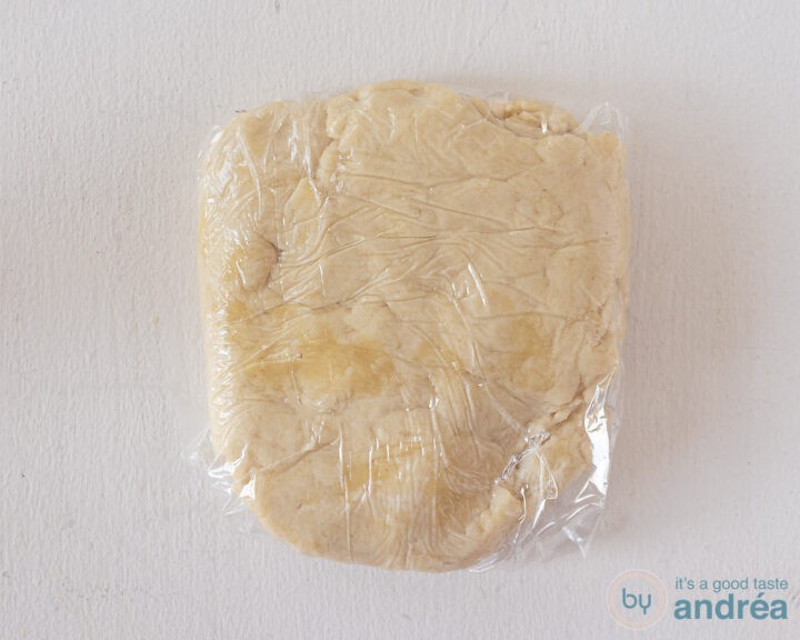 Dough wrapped in plastic foil