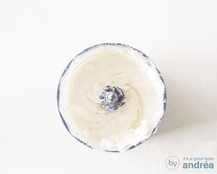 A bowl of pureed gorgonzola dip
