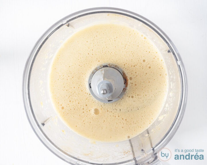 A food processor bowl with Frikadel djagung batter.