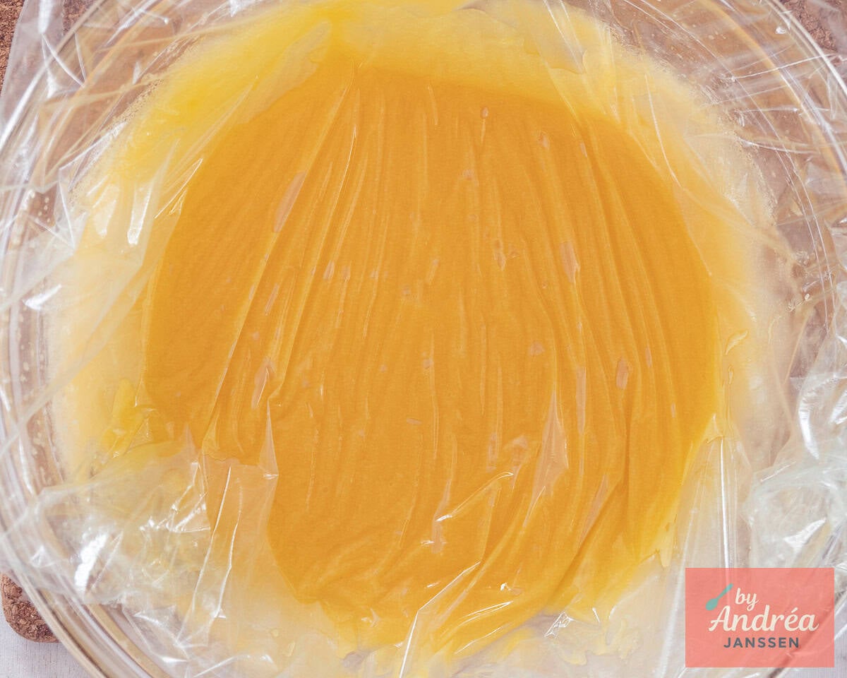 Let cool, place plastic wrap over the lemon curd.